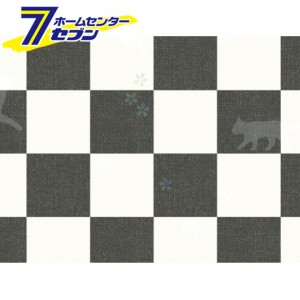 貼ってはがせる装飾シート　DEC-11 市松ネコ柄 BK　ブラック　40cm×200cm [DECO　SHEET　デコシート　模様替　装飾]