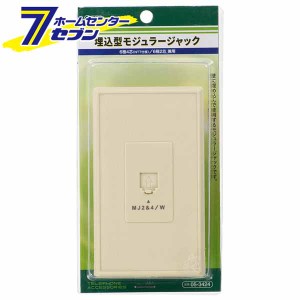 オーム電機 埋込型モジュラージャック 6極4芯（NTT仕様）/6極2芯兼用05-3424 TP-3424[パソコン・スマホ関連:モジュラーケーブル・パーツ]