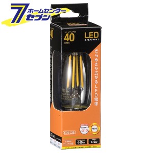 オーム電機 LED電球 フィラメント シャンデリア形 E26 40形相当06-3469 LDC4L C6[LED電球・直管:LED電球フィラメントタイプ]