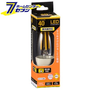 オーム電機 LED電球 フィラメント シャンデリア形 E17 40形相当 調光器対応06-3486 LDC4L-E17/D C6[LED電球・直管:LED電球フィラメントタ