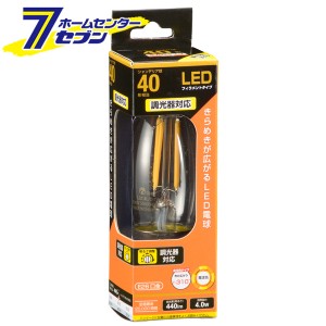 オーム電機 LED電球 フィラメント シャンデリア形 E26 40形相当 調光器対応06-3489 LDC4L/D C6[LED電球・直管:LED電球フィラメントタイプ