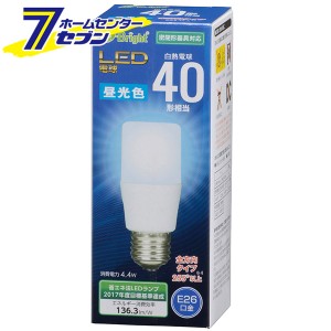 オーム電機 LED電球 T形 E26 40形相当 昼光色06-3606 LDT4D-G AG20[LED電球・直管:LED電球T形]