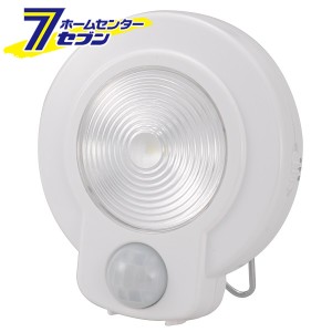 オーム電機 LEDセンサーライト 人感・明暗 ホワイト 白色LED (品番)07-9754 NIT-L03M-W[電池式ライト:ナイトライト電池式]