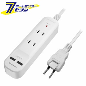 ACタップ＆USB 2+2 ケーブル1.0m TSK84U10W 多摩電子 [雷ガード搭載 複合タップ]