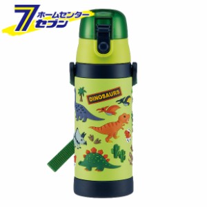 3Dロック付ダイレクトボトル ディノサウルス 480ml SDPV5 スケーター [ワンプッシュ 子供用 水筒 保冷 直飲み 恐竜]