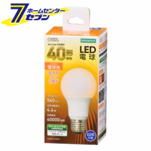 オーム電機 LED電球 E26 40形相当 電球色06-4454[LED電球・直管:LED電球一般形]