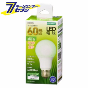 オーム電機 LED電球 E26 60形相当 昼白色06-4458[LED電球・直管:LED電球一般形]
