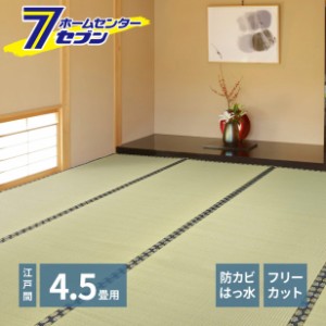 フリーカット裏付き い草カーペット みすず 江戸間4.5帖  萩原 [天然い草 防カビ はっ水 消臭 敷き詰め DIY フリーカット]