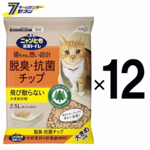 猫砂 猫 トイレ ニャンとも 清潔トイレ 脱臭・抗菌チップ 大きめの粒 (2.5Lx6個入)x2箱 花王 