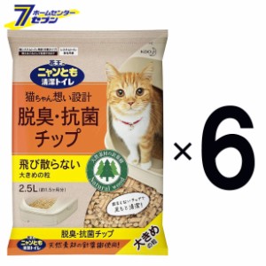 猫砂 猫 トイレ ニャンとも 清潔トイレ 脱臭・抗菌チップ 大きめの粒 (2.5Lx6個入)x1箱 花王