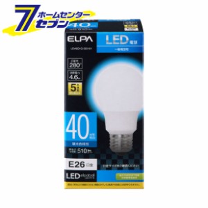 LED電球 電球形 A形 広配光 昼光色 LDA5D-G-G5101 エルパ [口金E26 40W形 密閉型器具対応]