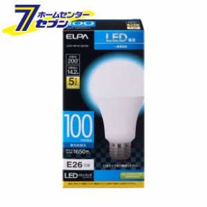 LED電球 電球形 A形 広配光 口金E26 昼光色 LDA14D-G-G5105 エルパ [100W形 全光束1650lm 密閉型器具対応]