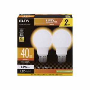 LED電球 2個セット 電球形 A形 広配光 E26 電球色 LDA5L-G-G5102-2P エルパ [40W形 全光束485lm]