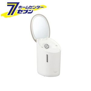 フェイススチーマー ホワイト FST-101-W アイリスオーヤマ [顔 スチーマー 温かい 美顔器 クレンジング セルフエステ LEDミラー 大容量 