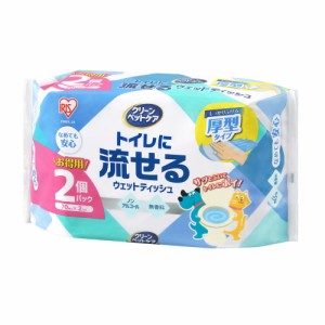 ペット用トイレに流せるウェットティッシュ 70枚入×2P  PNWT-2P（6個セット）  アイリスオーヤマ [まとめ買い ペット用品 ウエットティ