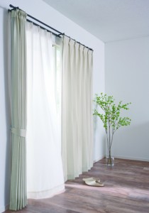 カーテン すぐに使える1窓セット KFシルフィ アイボリー 100x200cm 4枚セット (ドレープカーテン＋レースカーテン)  クレアール [4枚組カ