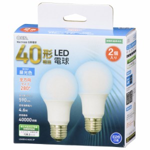 LED電球 E26 40形相当 昼光色 全方向 2個入 [品番]06-4706 LDA5D-G AG52 2P オーム電機 [LED電球 直管 LED電球一般形 密閉形器具対応 全