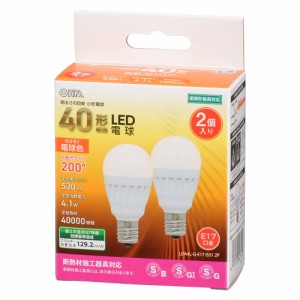 LED電球 小形 E17 40形相当 電球色 2個入 [品番]06-4716 LDA4L-G-E17 IS51 2P オーム電機 [LED電球 直管 LED電球小形 ミニクリプトン形 L