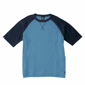 5ポケット 半袖 Tシャツ NA/SB (ネイビー×サーフブルー) L G-947 [作業着 作業服 ワークウェア 機能性 収納力 快適 ゆったり トップス 