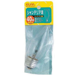 シャンデリア球 40W E26 クリア G-61H(C) ELPA [電球 白熱電球 照明]