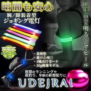 LED アームバンド ライト ランニング ウォーキング USB 充電 LEDリング 腕 アーム 繰り返し 使用 可能 夜間 ジョギング サイクリング リ