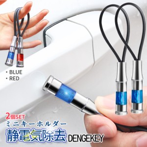 静電気除去 キーホルダー 2個 セット 静電気 防止 対策 アイテム LED ライト 光る 冬 乾燥 車 ドア ノブ 扉 ボタン キー 携帯 持ち運び 