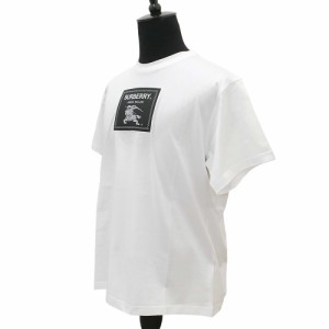 バーバリー 8064397 A1464 WHITE メンズ 半袖 EKDアップリケ コットン オーバーサイズ Tシャツ（新品）BURBERRY