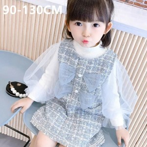 ワンピース 子供服 子供ドレス ベージュ 韓国風 ドレス フォーマル お姫様ドレス 子ども 女の子 キッズ dress 90-130cm 入学式 発表会 結