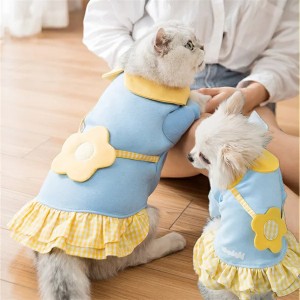 ペット 服 猫 犬 ワンピース 可愛い 袖あり 着用簡単 ドッグウェア つなぎ 犬用 猫用 いぬ ねこ ペット おしゃれ ペット雑貨 安全素材で
