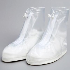 防雨靴カバー（短いタイプ） カラー：ブラック/透明 靴底サイズ：M26.5cm/L27.5cm レインシューズカバー 靴カバー レインブーツ 防水 大