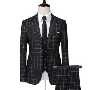 ビジネス スーツ シングル メンズ ボタン スリム 紳士服 suit 男性 就職 結婚式 チェック柄スーツ 大きいサイズ おしゃれ 春 夏 細身 ブ