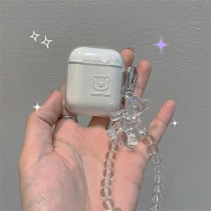 AirPods1/2専用 AirPodsPro/3専用 イヤホンケースのカバー tpu 保護カバー 熊 ベア 耐久性 耐衝撃  ワイヤレス おしゃれ エアーポッズ用 