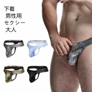 パンツ メンズ皮ひも ブリーフ メンズ下着 イミテーションレザースネークパターン パンティー 男性のための tバック メンズ 過激 gストリ