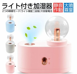 加湿器 ミニ加湿器 卓上加湿器 大容量 USB充電式 超音波式 ナノミスト噴霧 連続噴霧 断続噴霧 ナイトライト LEDライト