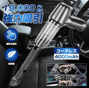 【限定価格】掃除機 ハンディクリーナー コードレス 車載掃除機 USB充電式 サイクロン 強力吸引 簡単収納 19000Pa 強力吸引 家用掃除機