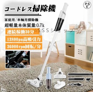 掃除機 コードレス 充電式 13800Pa 超強吸引力 小型 軽量 サイクロン式 30分連続稼働 スティック型 ハンディ掃除機 車用家用