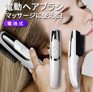 電動ヘアブラシ 電気ブラシ 頭皮マッサージ 電池式 電動頭皮ブラシ 頭皮ケア サラサラヘア育て 2段階調整可 ブラシ取り外す可 水洗い