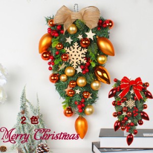 クリスマスリース 50cm レッド クリスマスツリー 飾り ドライフラワー インテリア クリスマス 玄関北欧 大きい 壁掛け 雑貨 結婚式 お祝