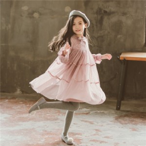 子供服 ワンピース 冬 厚手 キッズ ロング丈 女の子 子ども 子供ドレス dress オールインワン 220cm 230cm 240cm 250cm 250cm 260cm