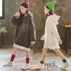 子供服 ワンピース 女の子 長袖 子供ドレス dress キッズ 春秋 膝丈ワンピース ロングTシャツ トップス 韓国子供服 ジュニア カジュアル 