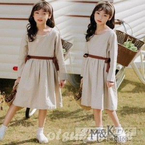 子供服 ワンピース キッズ 長袖 子供ドレス dress 女の子 春秋 シャツワンピース 膝丈 チェック 韓国子供服 ジュニア カジュアル おしゃ