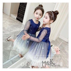 子供服 ワンピース 女の子 子供ドレス dress キッズ 春着 長袖 シフォン ワンピース  韓国子供服 ジュニア 卒業式 入園式 おしゃれ 可愛