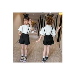 子供服 セットアップ キッズ 女の子 半袖 夏 上下セット トップス シャツ ブラウス ハーフパンツ 半ズボン 短パン 薄手 可愛い 韓国子供