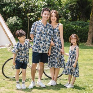 アロハシャツ メンズ キッズ 親子 リンク コーデ 親子 ペアルック 親子お揃い 母の日 親子ペア カップル服 花柄リゾートワンピース 上下