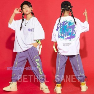 韓国子供服 HIPHOP ヒップホップ ステージ衣装 キッズダンス衣装 jazz 応援団 ジャズダンス 練習着 体操服 ダンスウェア 団体服 女の子 