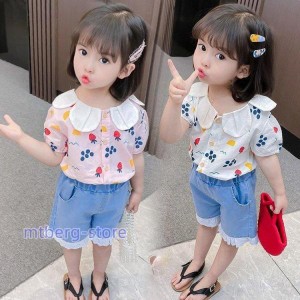 子供服 女の子 夏服 セットアップ 上下セット 半袖 tシャツ ハーフパンツ ズボン 韓国子供服 ジュニア ジャージ 上下 キッズ おしゃれ 可