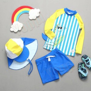 キッズ 水着 男の子 ラッシュガード 子供 セパレート水着 3点セット 夏 海 プール 小学生 100cm 110cm 120cm 130cm 140cm 長袖ラッシュガ