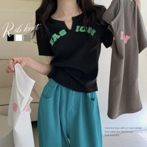 サマー ニットtシャツ レディース 韓国