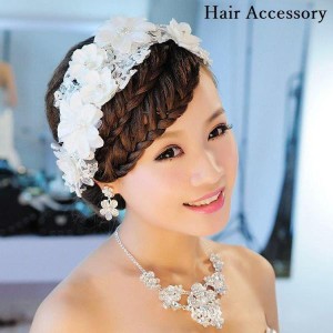 ヘッドドレス 花冠 レディース ヘアアクセサリー 髪飾り 花嫁 結婚式 二次会 ウェディング ブライダル パーティー フォーマル