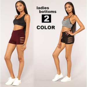 ショートパンツ レディース 女性用 ミニ丈 ボトムス ホットパンツ ダメージ クラッシュ ハイウエスト 無地 おしゃれ かっこいい クール 